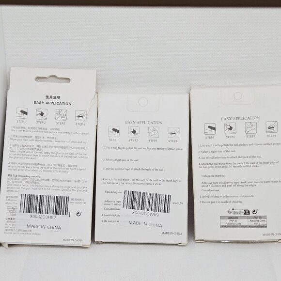 3 BOXES NATURAL PRESS ON NAILS PINK & RED HEARTS VALENTINE'S DAY NIB 72 TOTAL - Picture 5 of 6